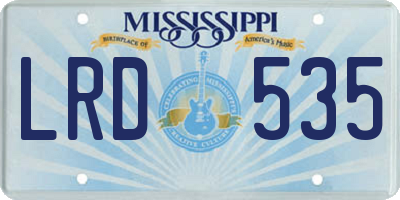 MS license plate LRD535