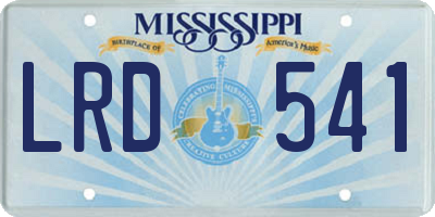 MS license plate LRD541