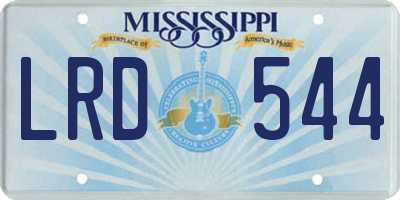 MS license plate LRD544