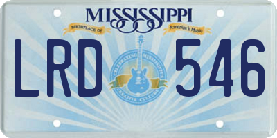 MS license plate LRD546
