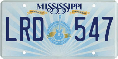 MS license plate LRD547
