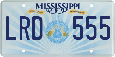 MS license plate LRD555