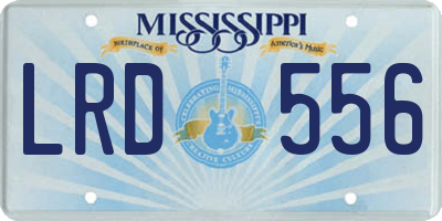 MS license plate LRD556