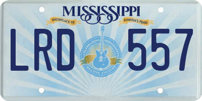 MS license plate LRD557