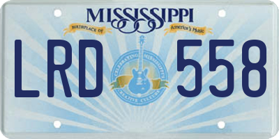 MS license plate LRD558