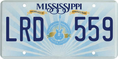 MS license plate LRD559
