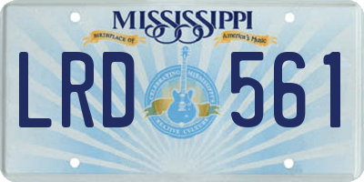 MS license plate LRD561