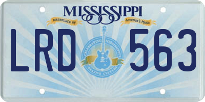 MS license plate LRD563