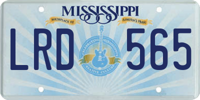 MS license plate LRD565