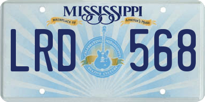 MS license plate LRD568