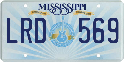MS license plate LRD569