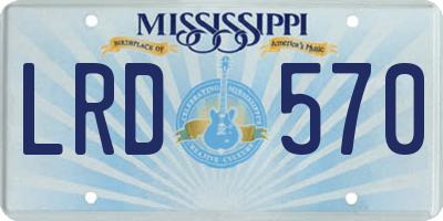MS license plate LRD570