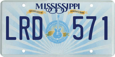 MS license plate LRD571