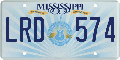 MS license plate LRD574