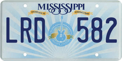 MS license plate LRD582