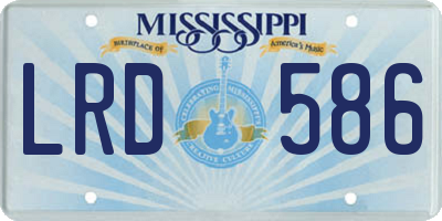 MS license plate LRD586