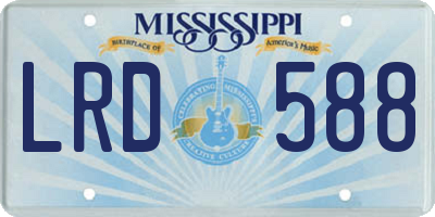 MS license plate LRD588