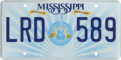 MS license plate LRD589