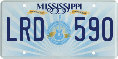 MS license plate LRD590