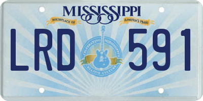 MS license plate LRD591