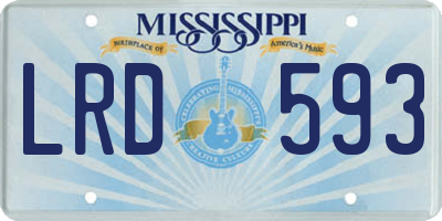 MS license plate LRD593