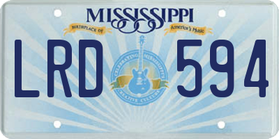 MS license plate LRD594