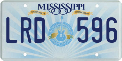 MS license plate LRD596