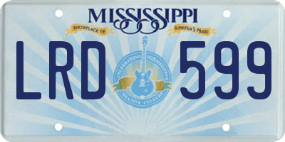 MS license plate LRD599