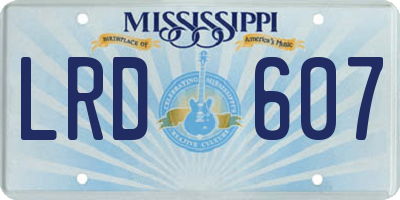 MS license plate LRD607