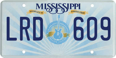 MS license plate LRD609