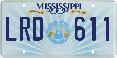 MS license plate LRD611