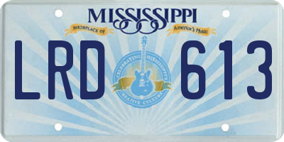 MS license plate LRD613