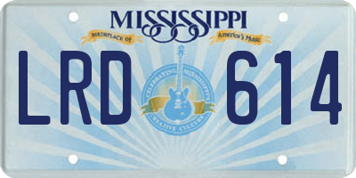 MS license plate LRD614