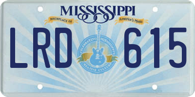 MS license plate LRD615