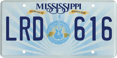 MS license plate LRD616