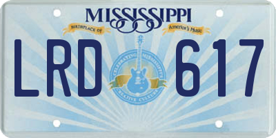 MS license plate LRD617