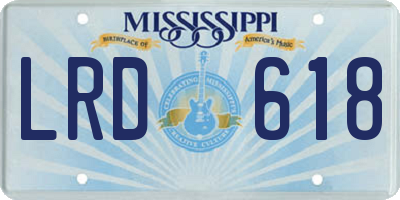 MS license plate LRD618