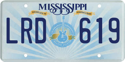 MS license plate LRD619