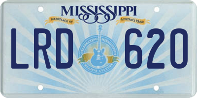 MS license plate LRD620