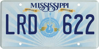 MS license plate LRD622