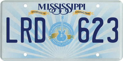 MS license plate LRD623