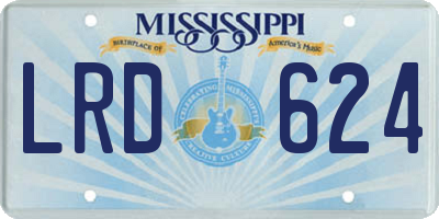 MS license plate LRD624