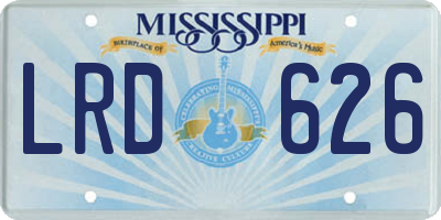 MS license plate LRD626