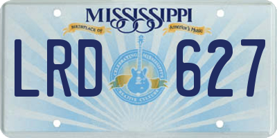 MS license plate LRD627
