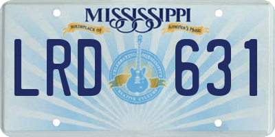 MS license plate LRD631