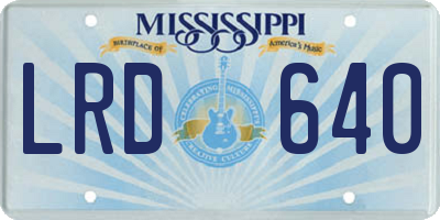 MS license plate LRD640