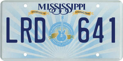 MS license plate LRD641