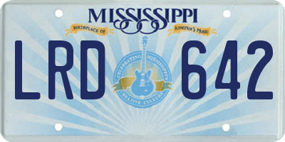 MS license plate LRD642