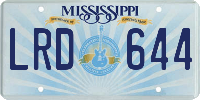 MS license plate LRD644