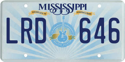 MS license plate LRD646